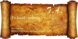 Tolnai Adony névjegykártya